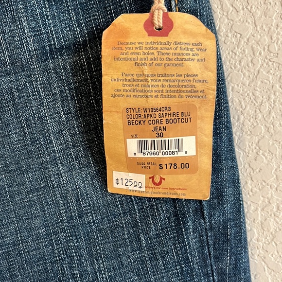 True Religion jeans. 30. NWT. Becky. - Picture 4 of 9